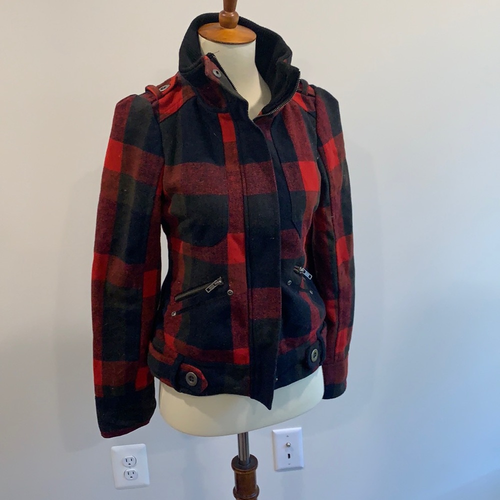 Military style wool winter coat